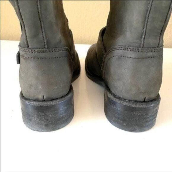 Allsaints Classic Leather Motorcycle Biker Boots EU 37/US 6 Gray Moto - Picture 5 of 16